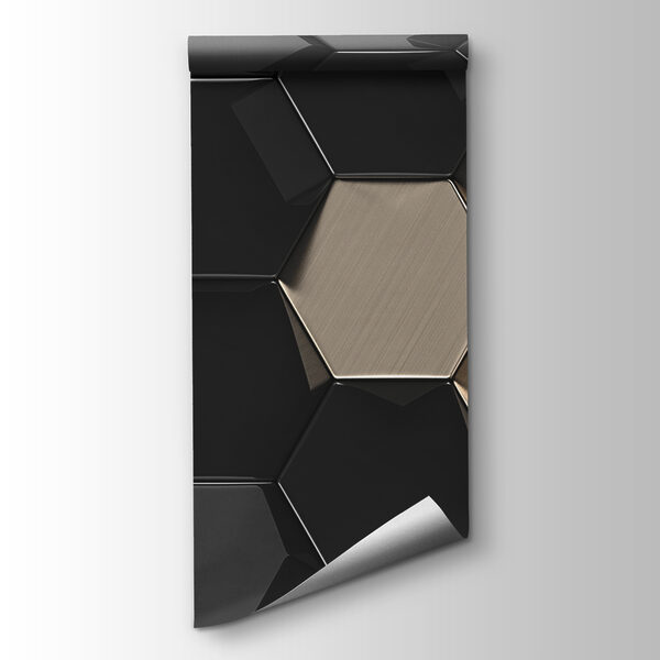 Hexagonal pattern in black and beige