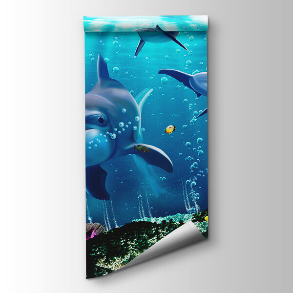 Group of dolphins swimming in water Group of dolphins swimming in water