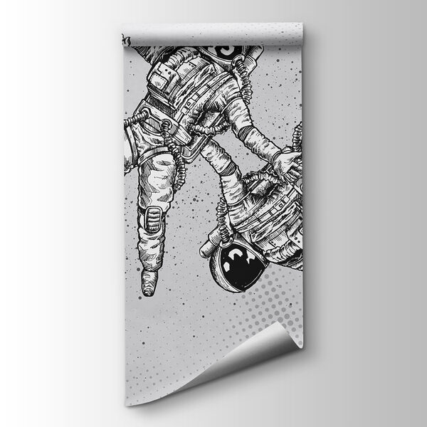 A drawing of astronauts in space