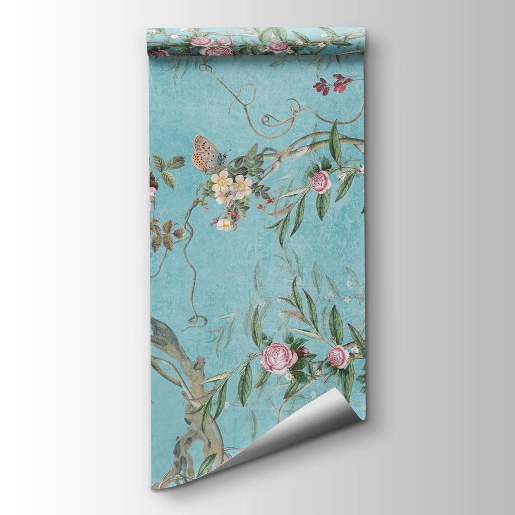 A wallpaper with birds and flowers A wallpaper with birds and flowers