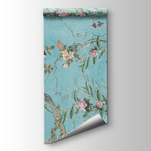 A wallpaper with birds and flowers A wallpaper with birds and flowers
