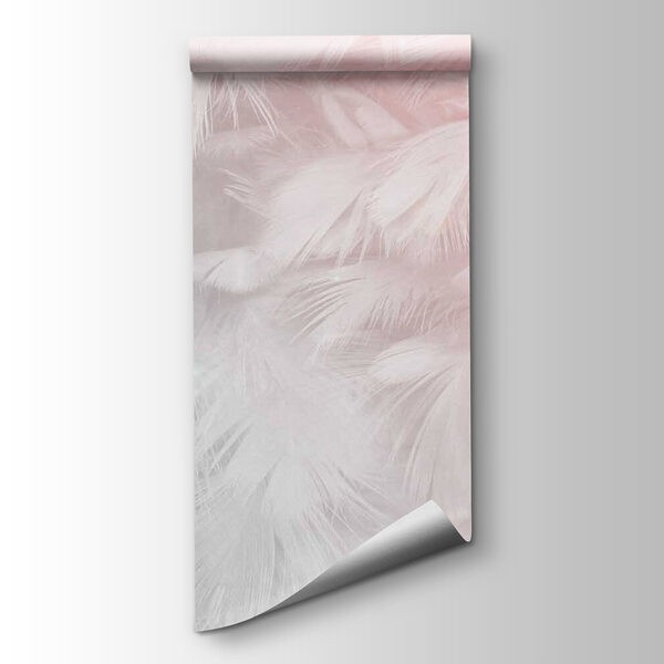 Delicate feathers in soft pastel tones