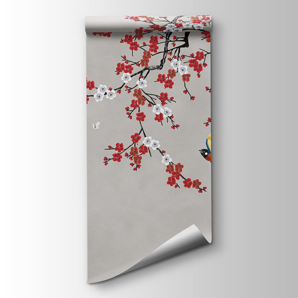 Tree with red and white flowers Tree with red and white flowers