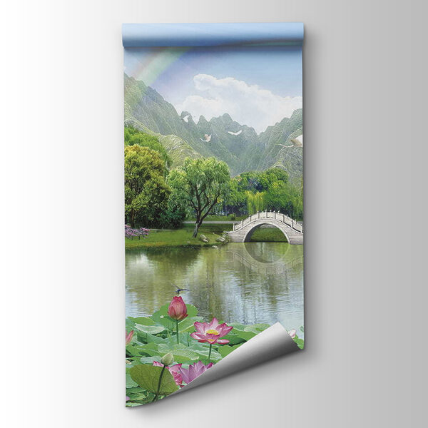 Rainbow over a lake Rainbow over a lake