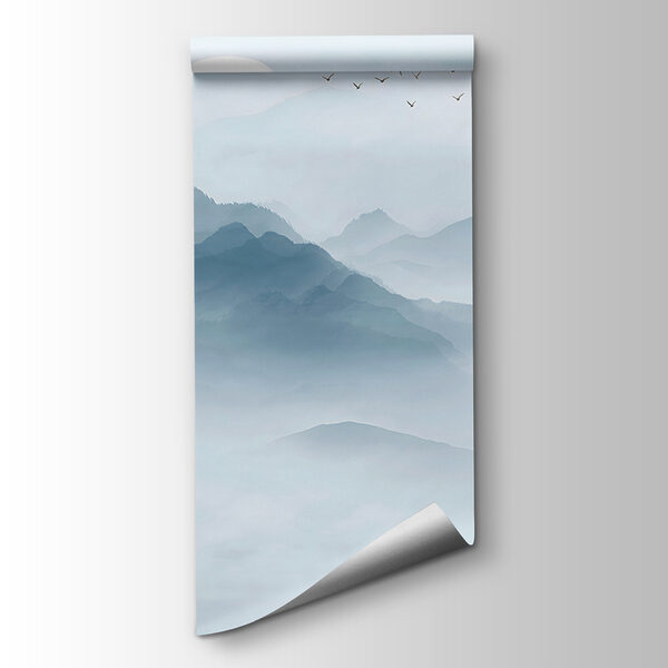 Boat in the water with birds flying in the sky