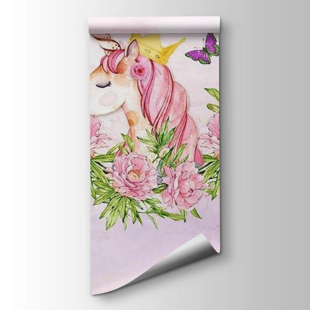 Unicorn with a crown and flowers