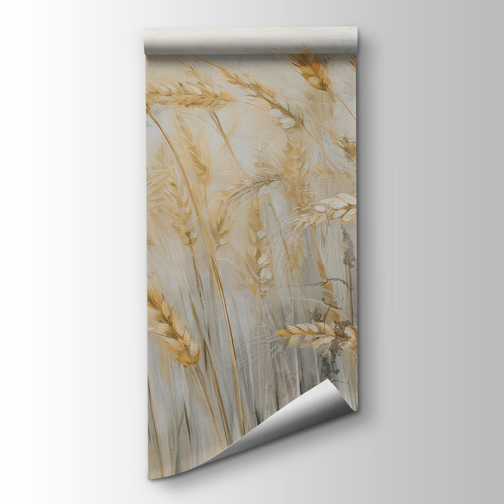 Painting of wheat in a field Painting of wheat in a field