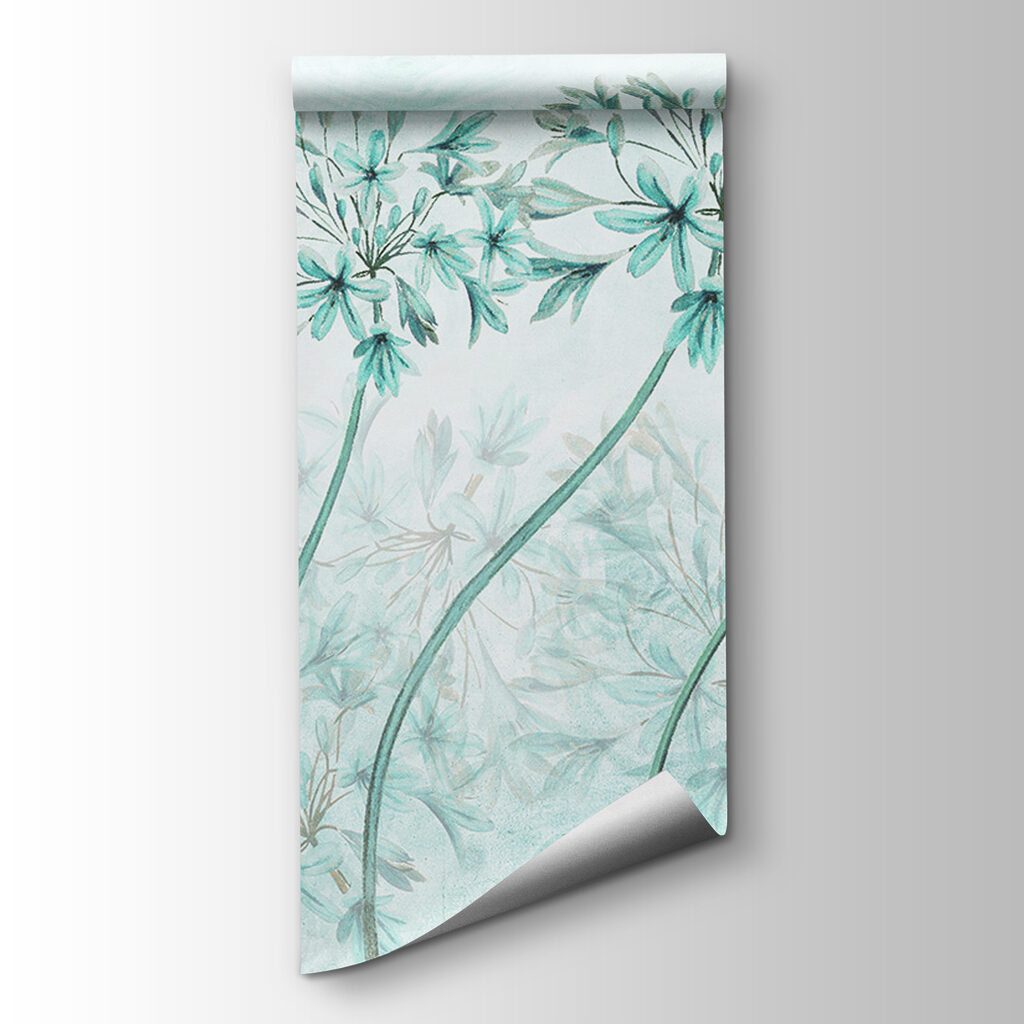 A painting of flowers and butterflies