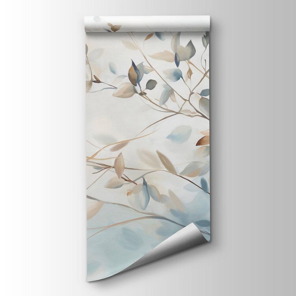 Painting of a tree branch with leaves Painting of a tree branch with leaves