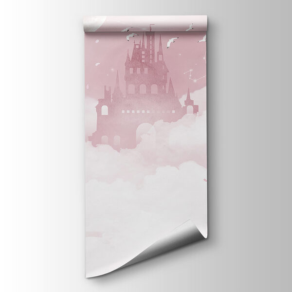 Castle with birds flying in the sky Castle with birds flying in the sky