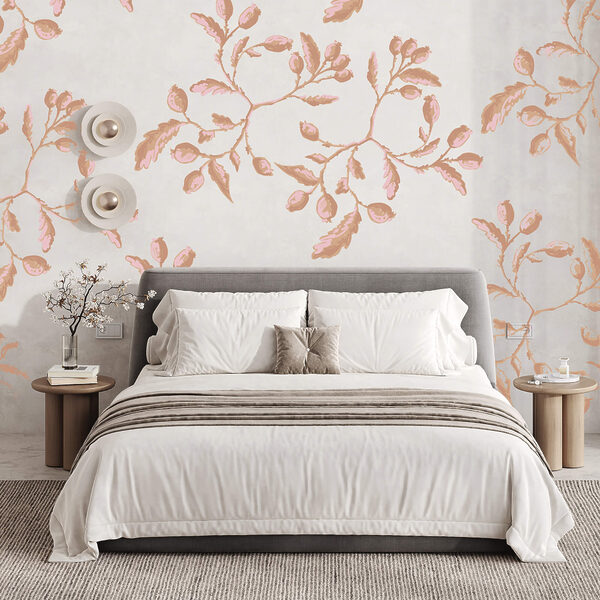 Wall murals Wall murals Pattern of leaves and berries (SKU: t00407)