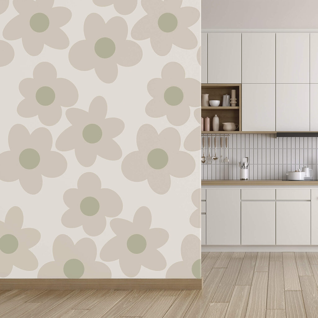 Pattern of flowers on a white background