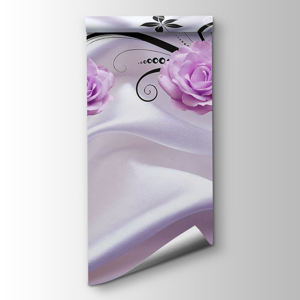 Purple flowers on a white cloth