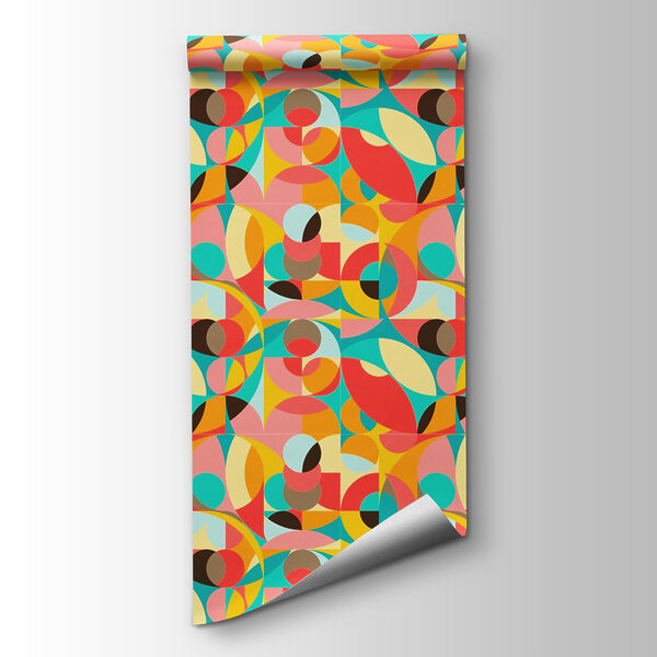 Colorful pattern of circles and squares Colorful pattern of circles and squares