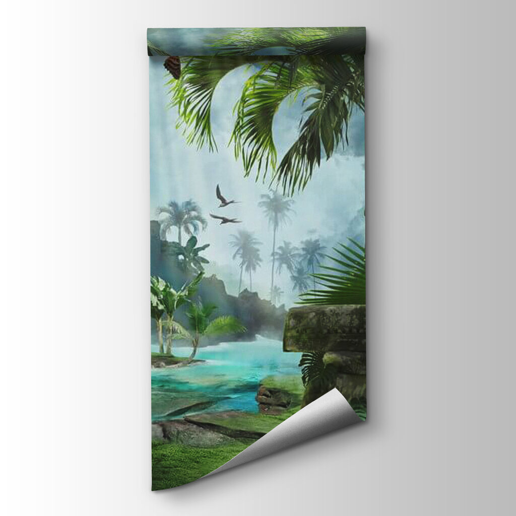 Leopard lying on a bench in a jungle