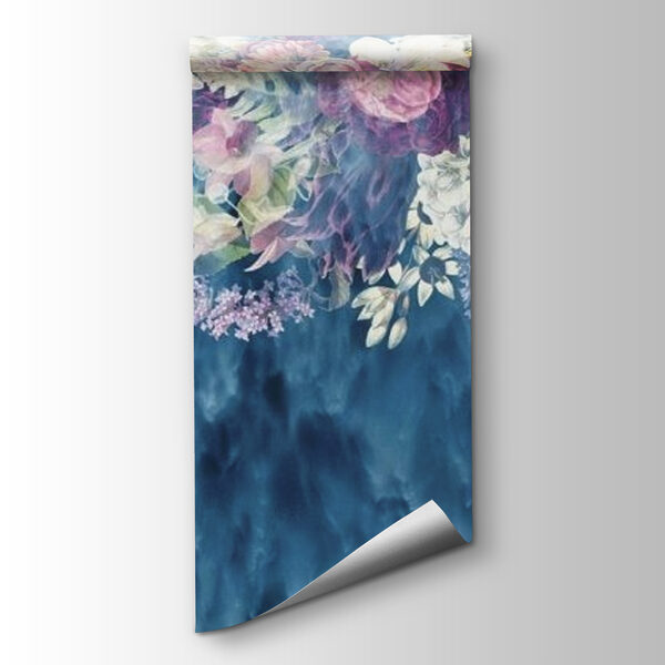 Group of flowers in a blue background Group of flowers in a blue background