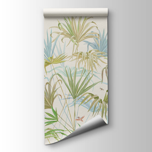 Lush greenery in soft pastel hues