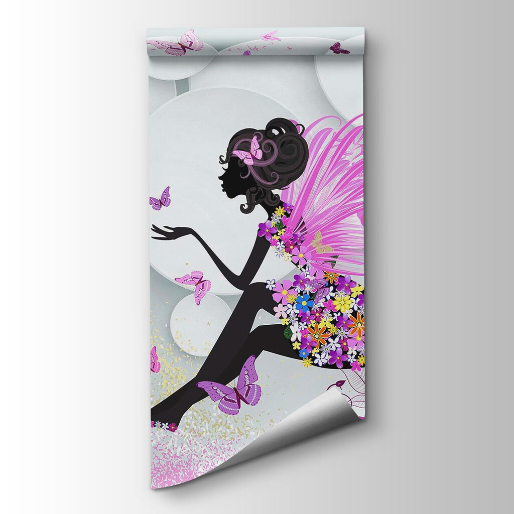 Woman in a dress with butterflies Woman in a dress with butterflies