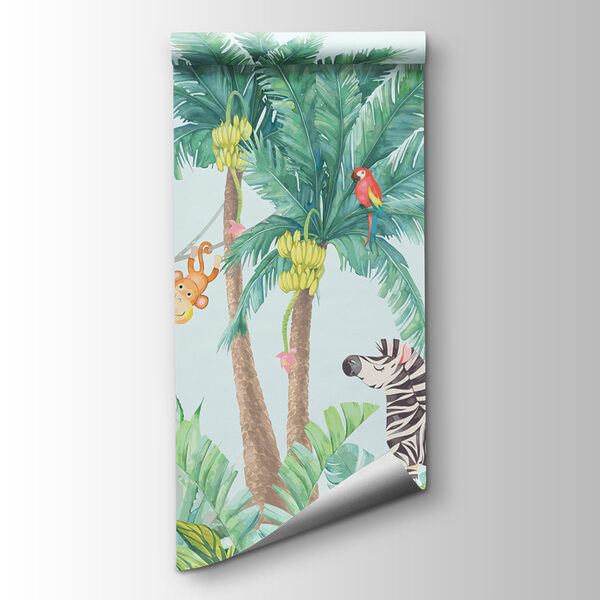 Giraffe and zebra in a jungle Giraffe and zebra in a jungle