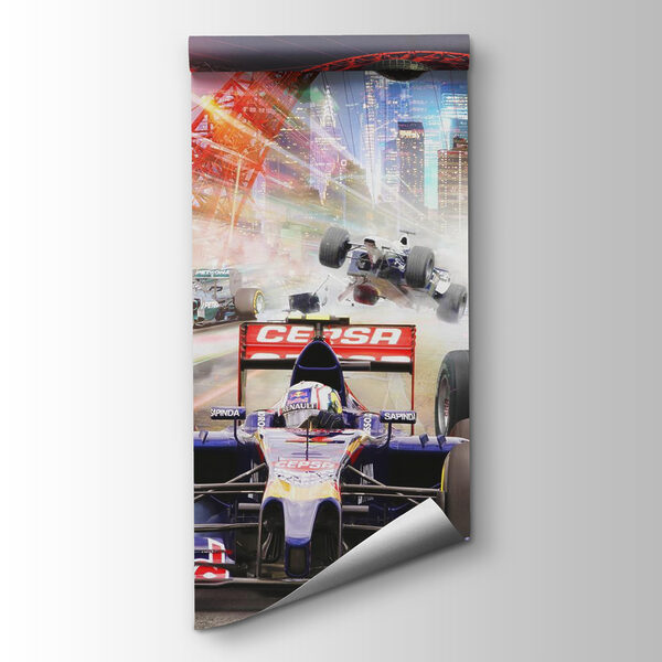 Race car racing on a track