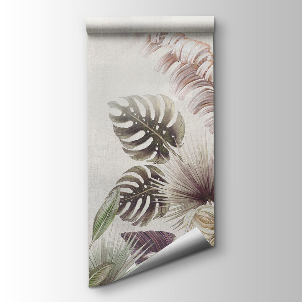 Vibrant tropical foliage and flowers