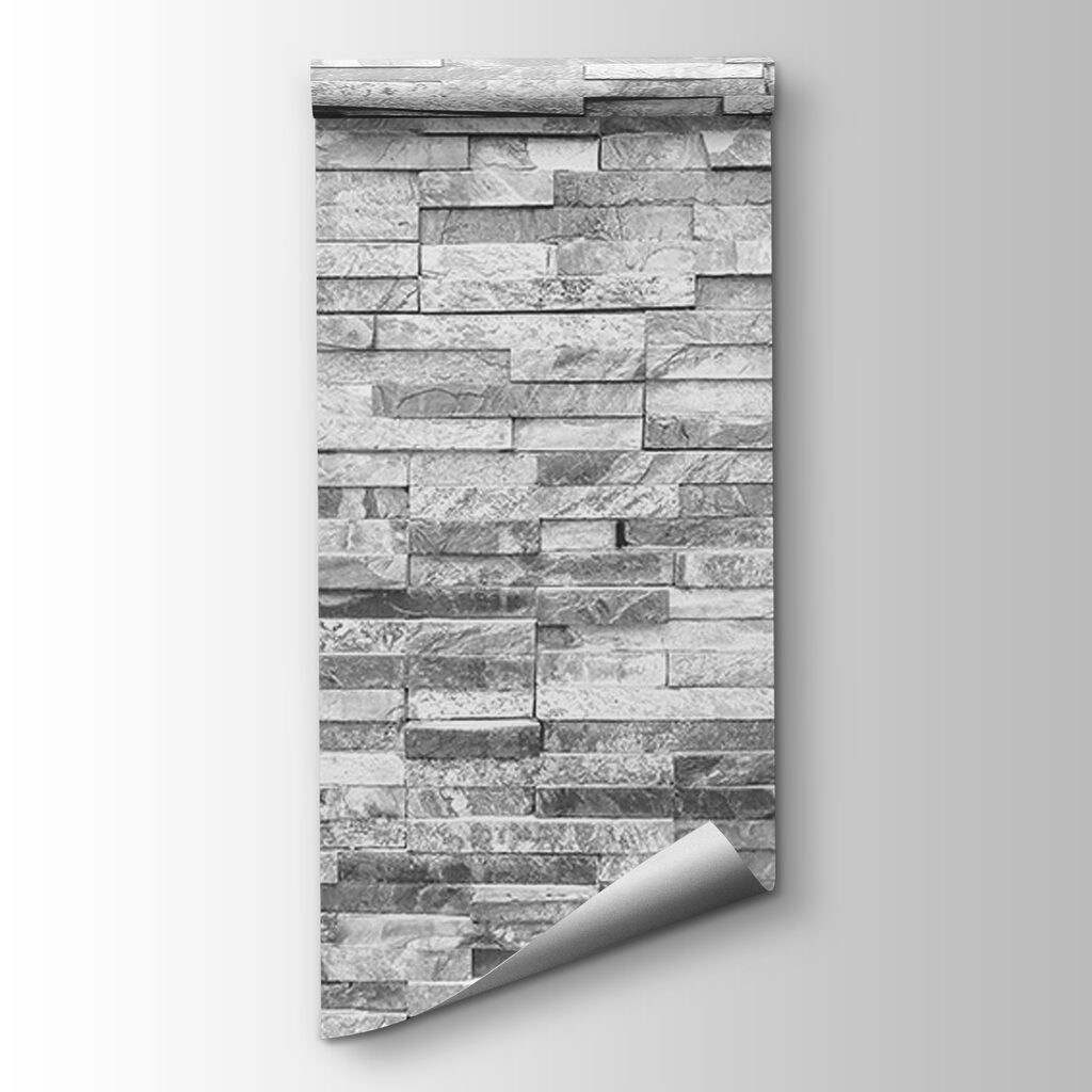 Textured stone wall in monochrome design Textured stone wall in monochrome design