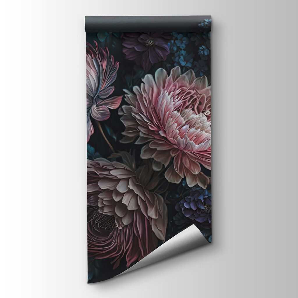 Painting of flowers on a dark background Painting of flowers on a dark background