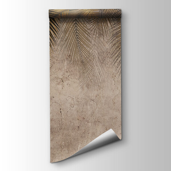 Palm leaves against a textured backdrop Palm leaves against a textured backdrop