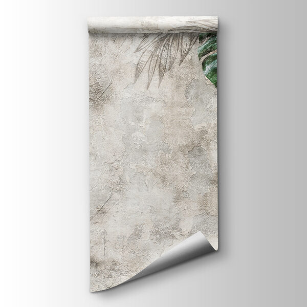 Elegant leaves on textured background