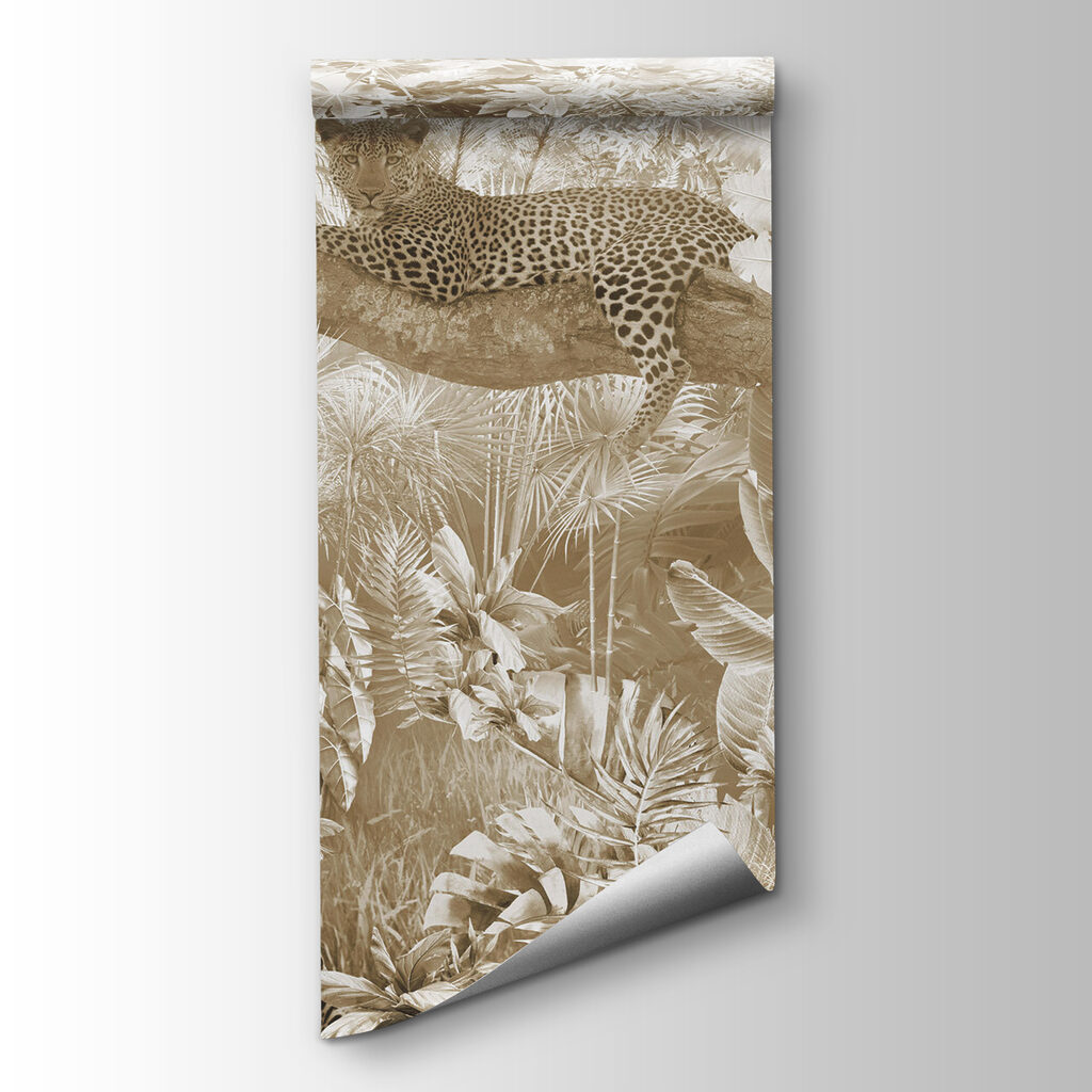 Leopard lying on a tree branch Leopard lying on a tree branch