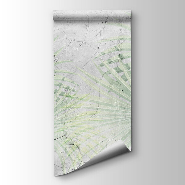 Wall with a pattern of leaves