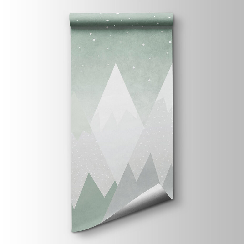 Mountain range with snow falling Mountain range with snow falling