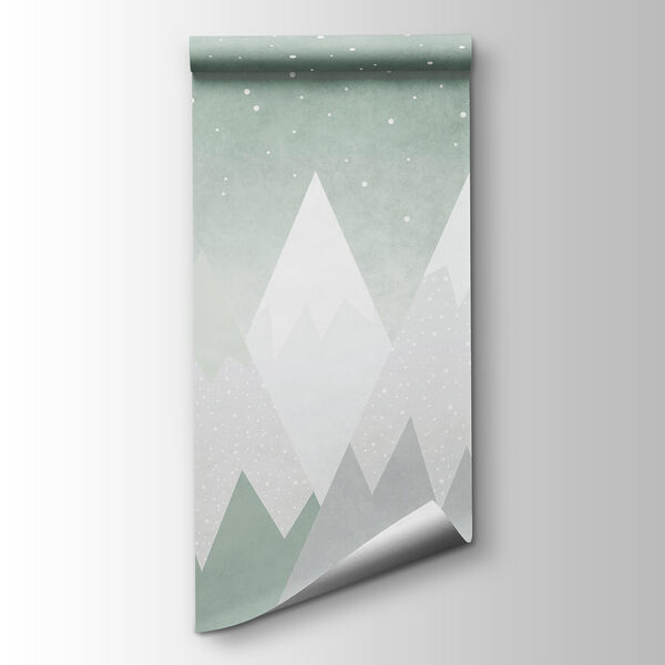 Mountain range with snow falling Mountain range with snow falling