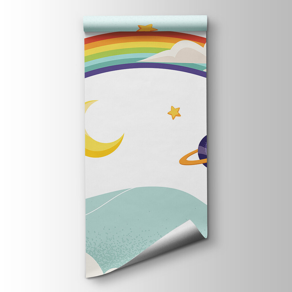 Rainbow with planets and stars Rainbow with planets and stars