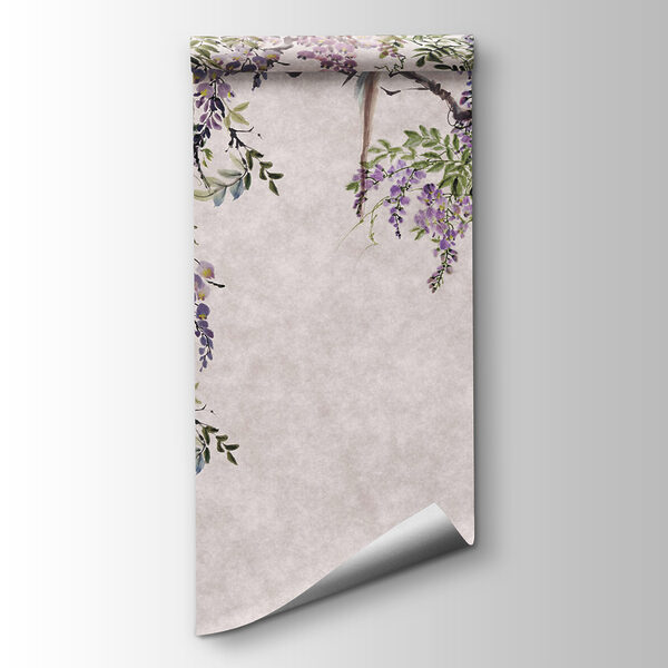 Painting of a tree with purple flowers Painting of a tree with purple flowers