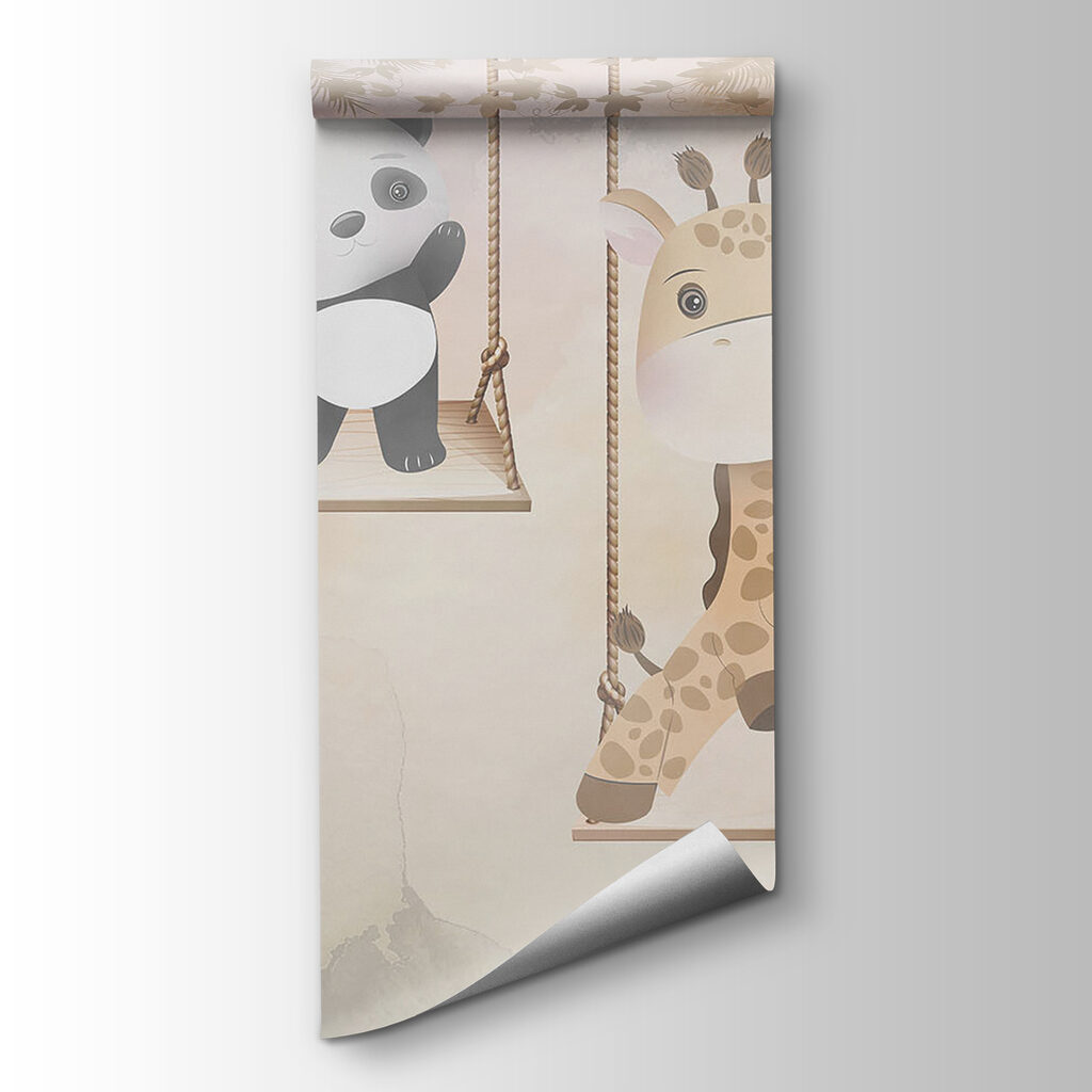 Group of animals on swings Group of animals on swings