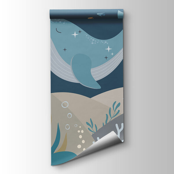 Whale swimming under water