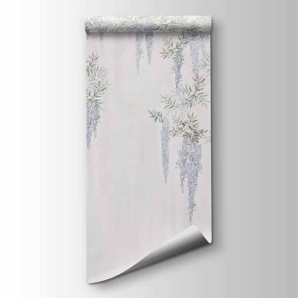 Wallpaper with flowers and birds Wallpaper with flowers and birds