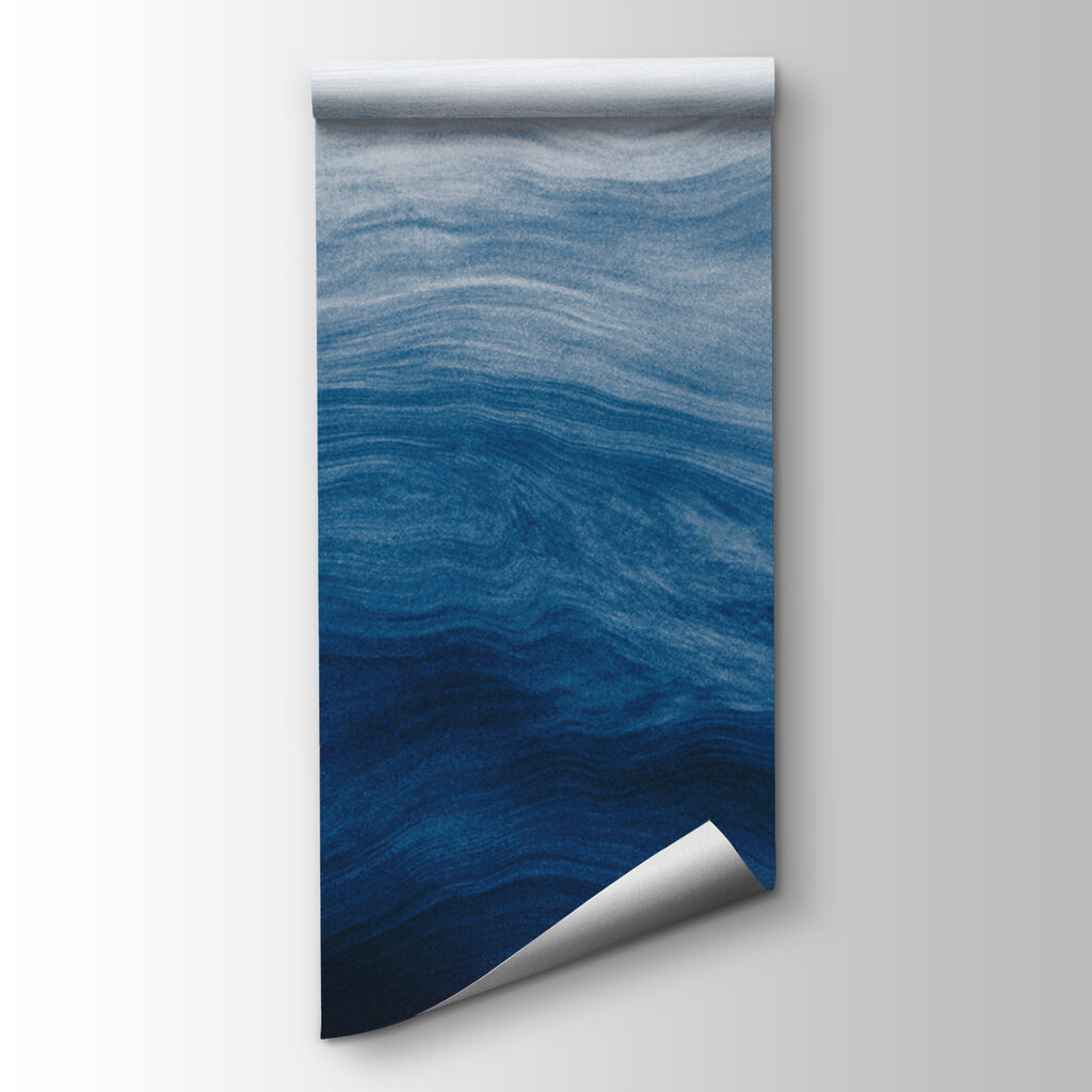 A blue and white waves