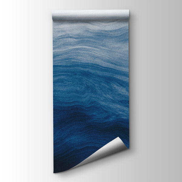 A blue and white waves