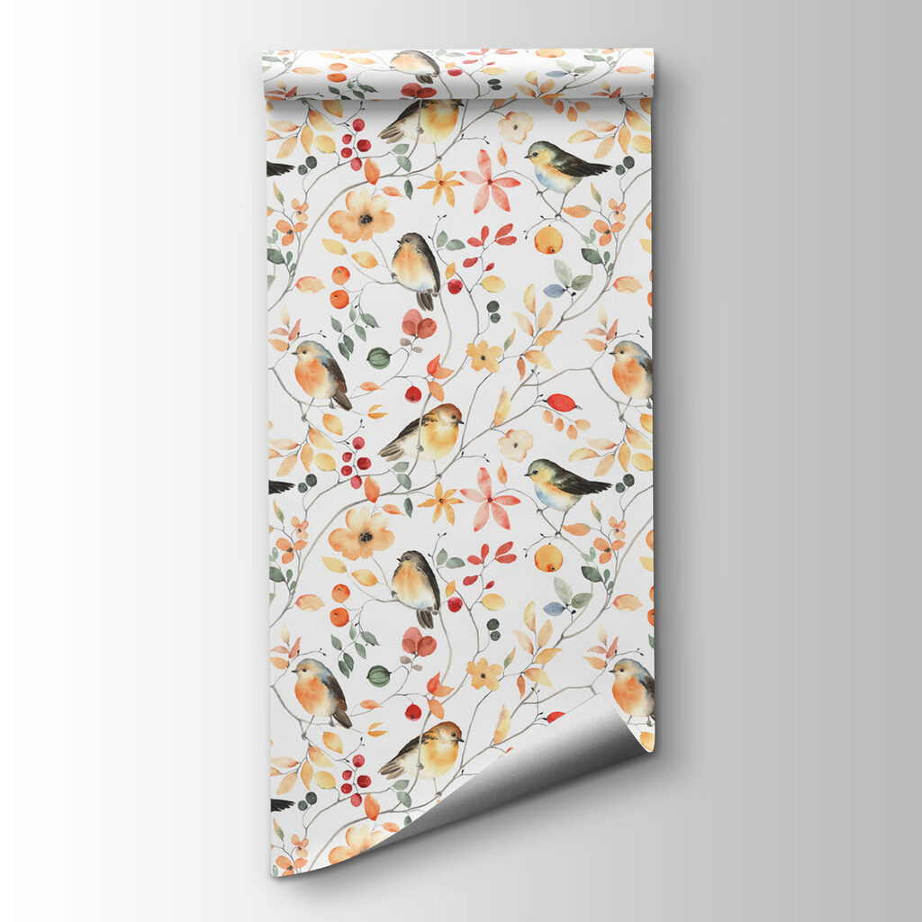 A pattern of birds and flowers A pattern of birds and flowers