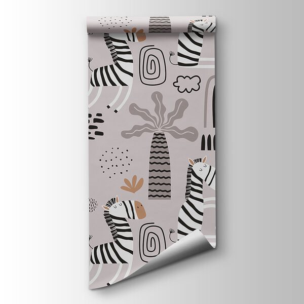 A pattern of zebras and trees A pattern of zebras and trees