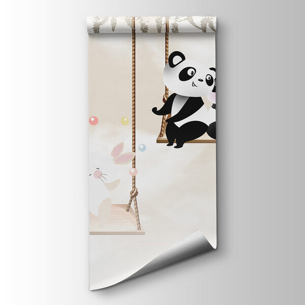 A group of animals on swings A group of animals on swings