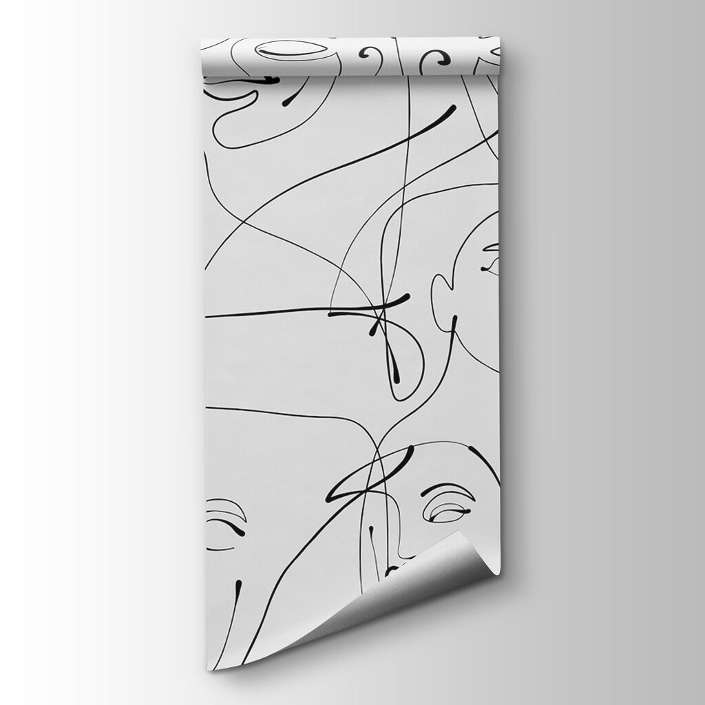 A pattern of black lines on a white background A pattern of black lines on a white background