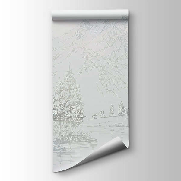 A river with trees and mountains in the background A river with trees and mountains in the background