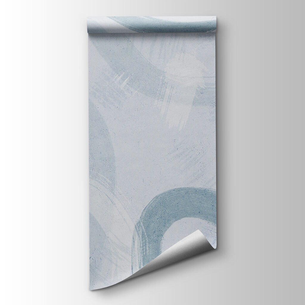 A white surface with blue paint