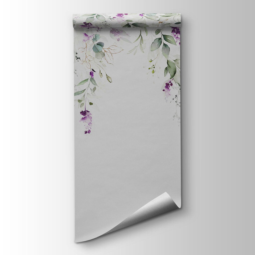 A painting of leaves and flowers A painting of leaves and flowers