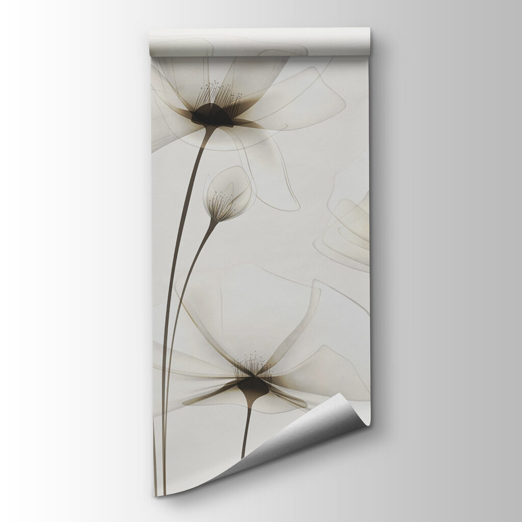 A transparent flowers on a white background