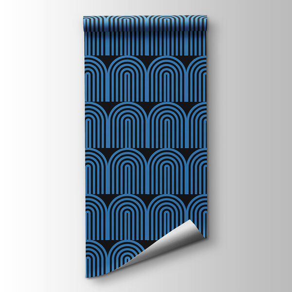 A pattern of blue and black lines