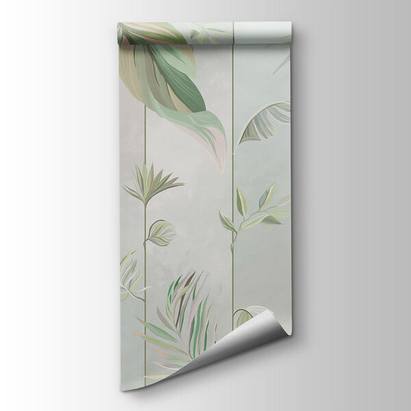 A wallpaper with leaves and lines